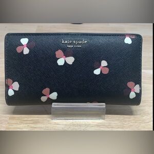 Kate Spade Cameron Dusk Buds Large Slim Bifold Wallet